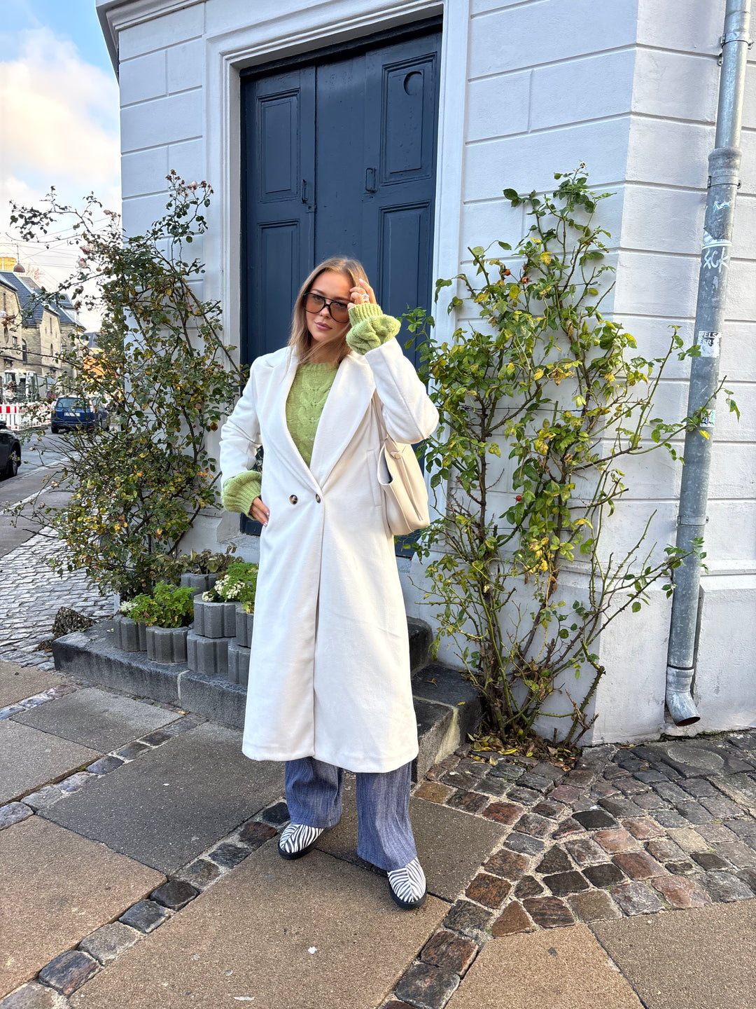 Kelly lang frakke - Hvid