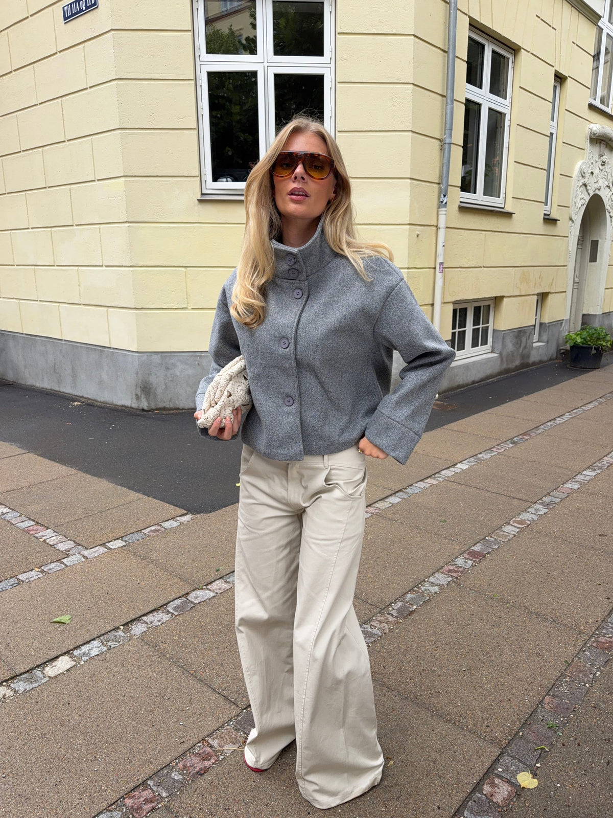 Clea High Neck Jakke Grå