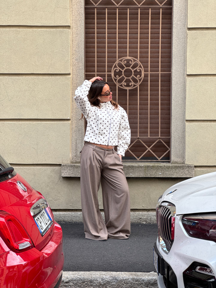 Holly løse suit pants - Brun mélange