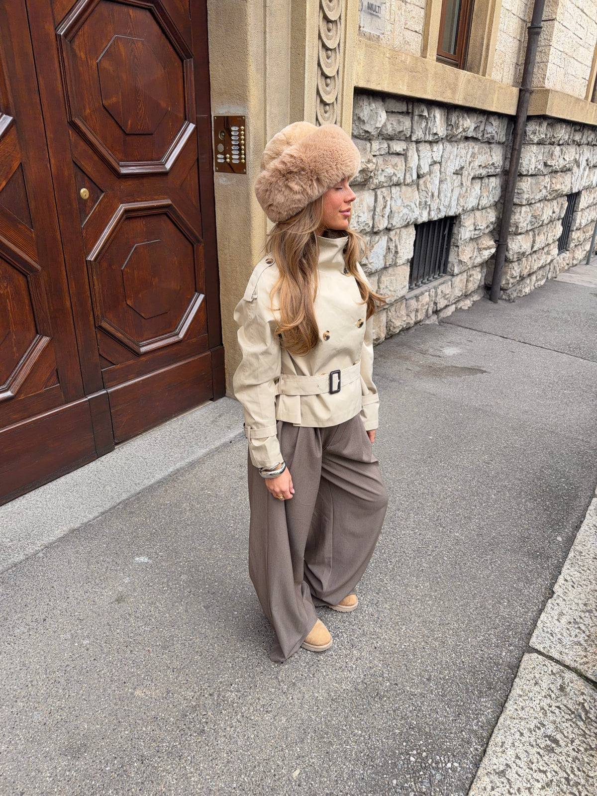 Eira Pels Hat Beige
