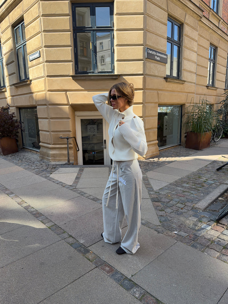 Solveig high neck strik - Cremehvid