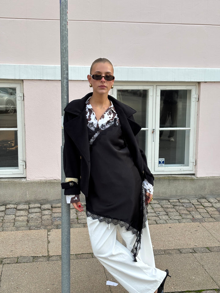 Kelly kort frakke - Sort