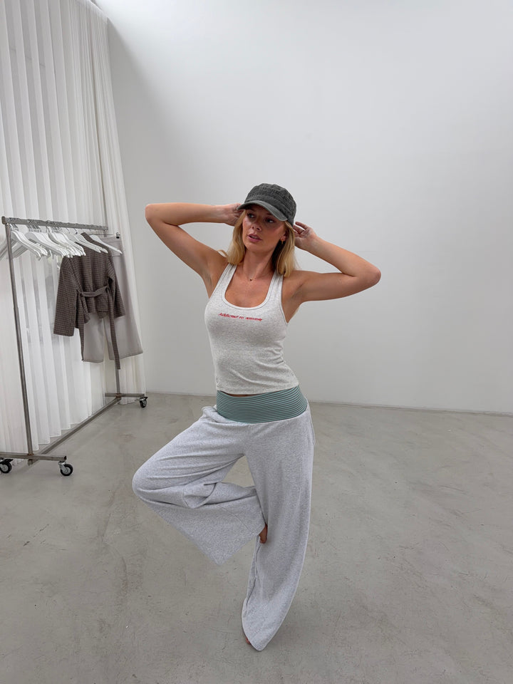 Wela stribet sweatpants - Grå mélange