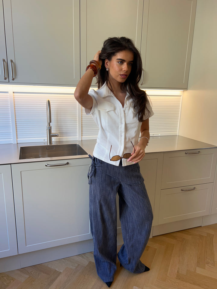 Elara figursyet top - Hvid