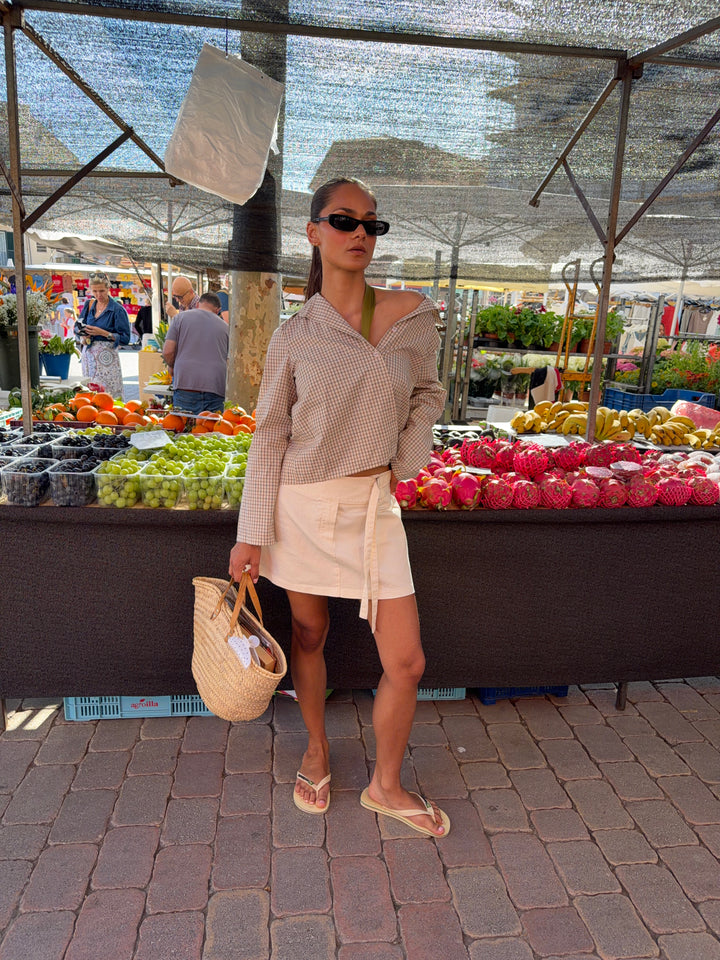 Lulu bindebånd mini skirt - Hvid