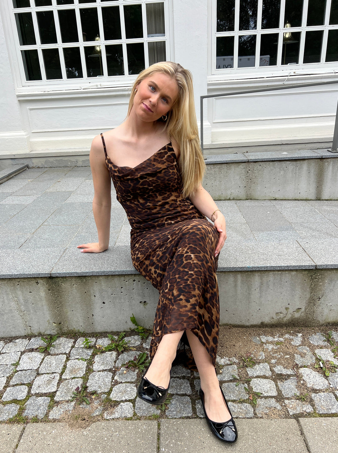 Mocca leopard maxi kjolen