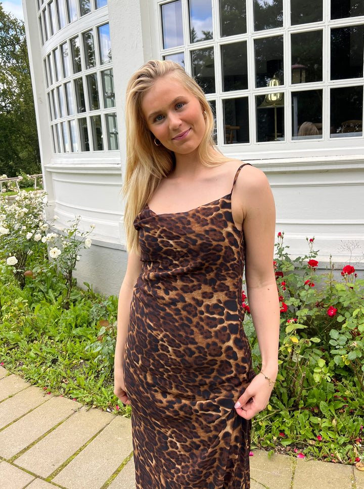 Mocca leopard maxi kjolen