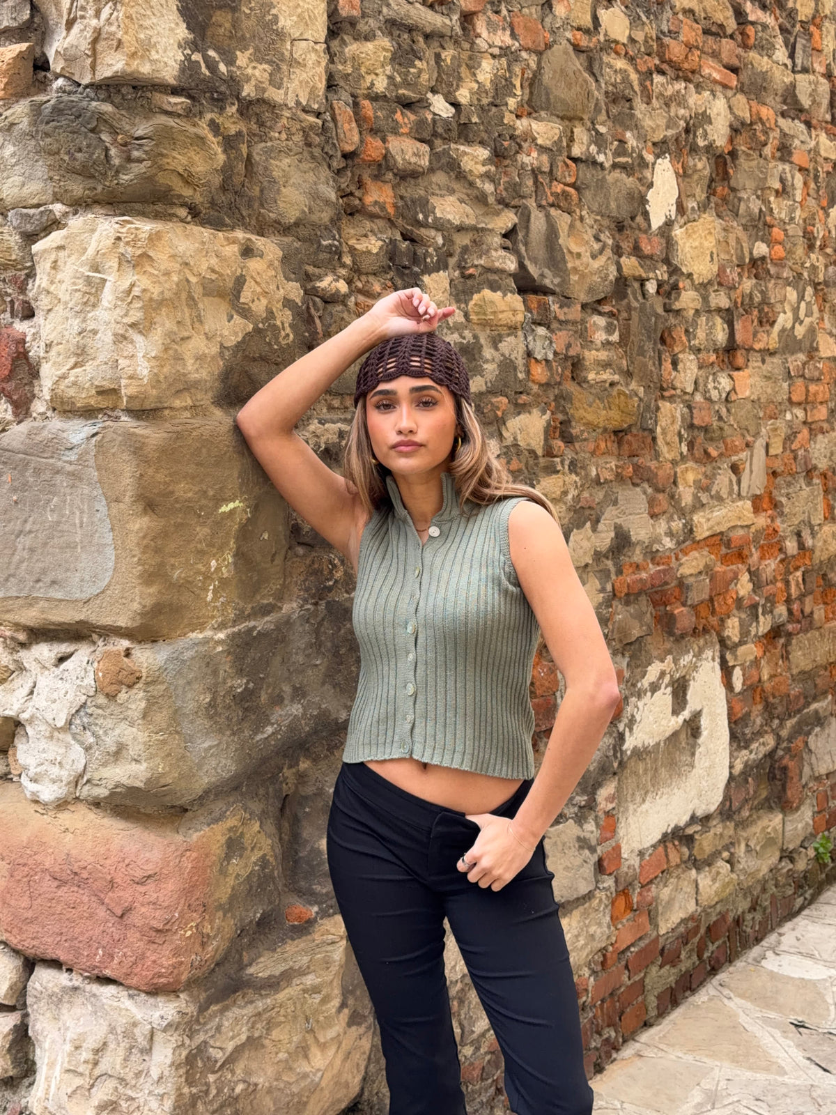 Sigga High Neck Top Sage