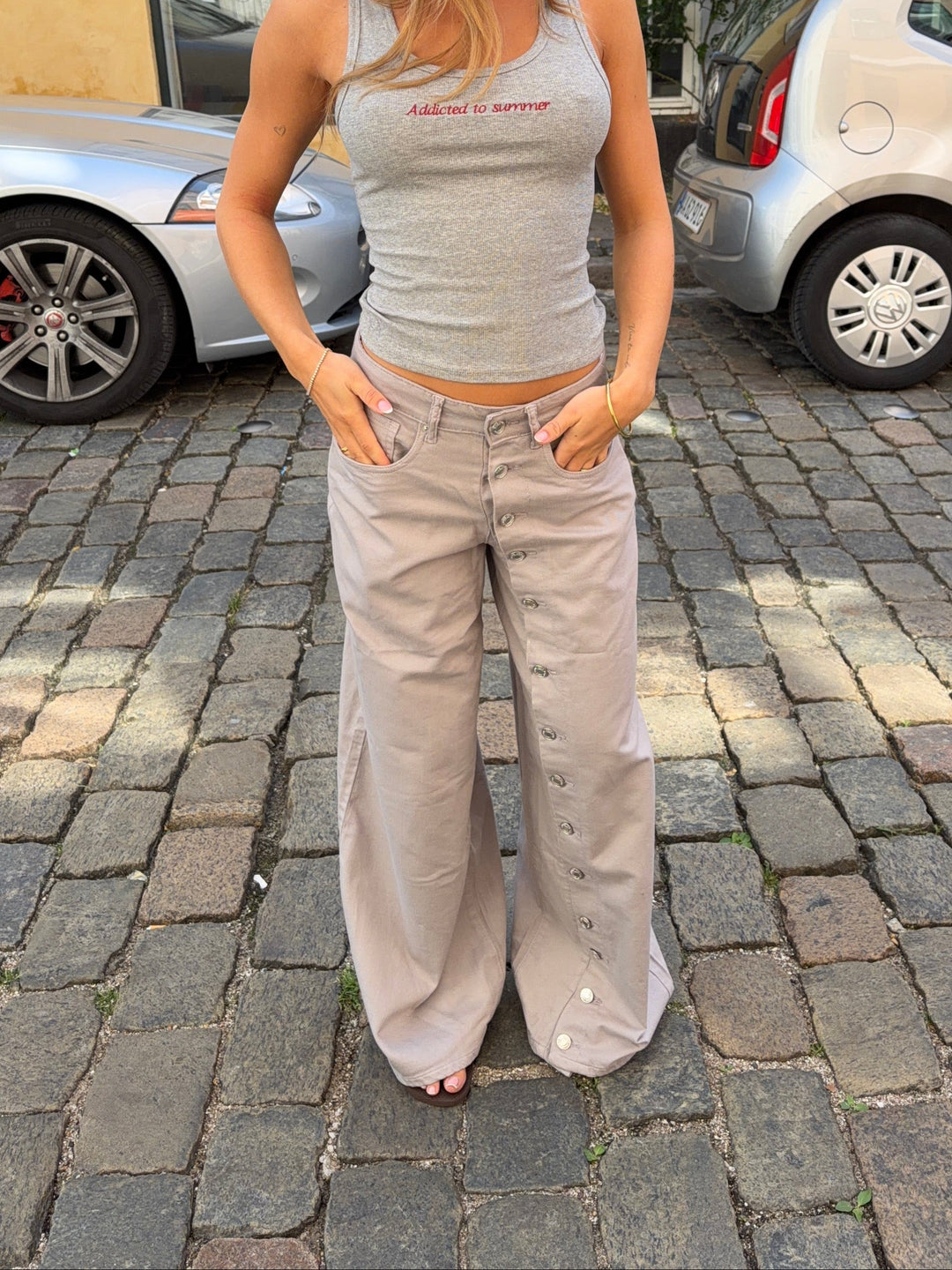 Kelly baggy denim jeans - Mauve