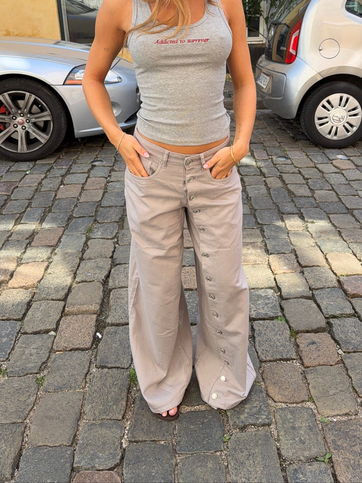 Kelly baggy denim jeans - Mauve