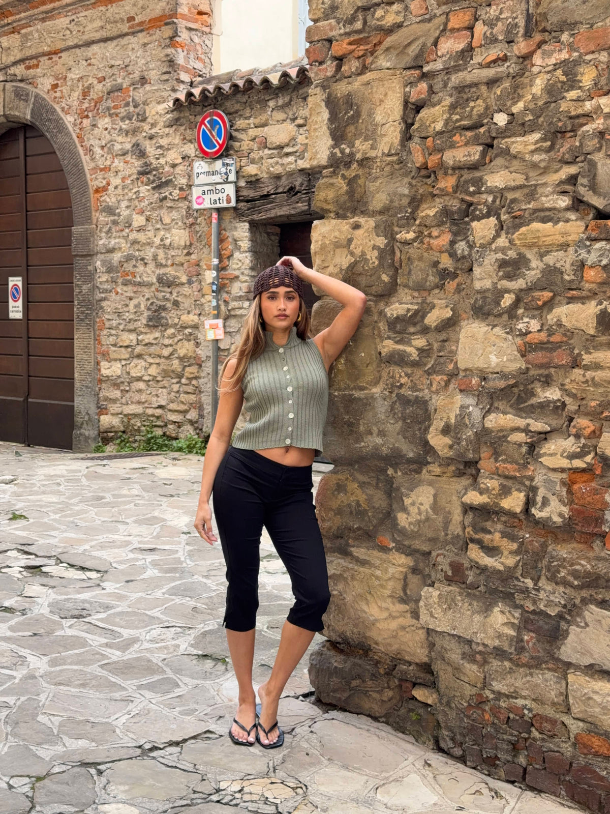 Sigga High Neck Top Sage