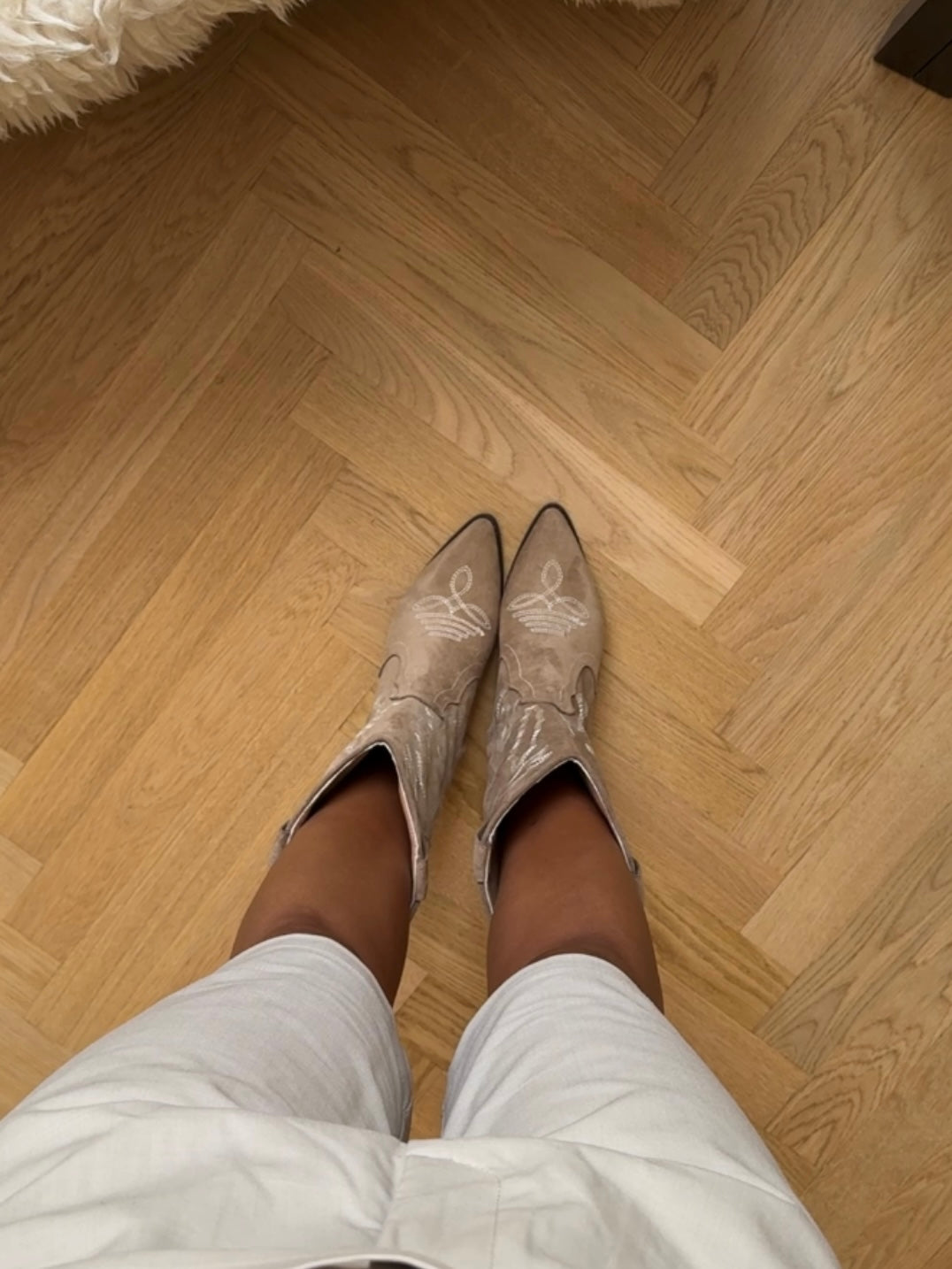 Cowboystøvler ruskind - Beige