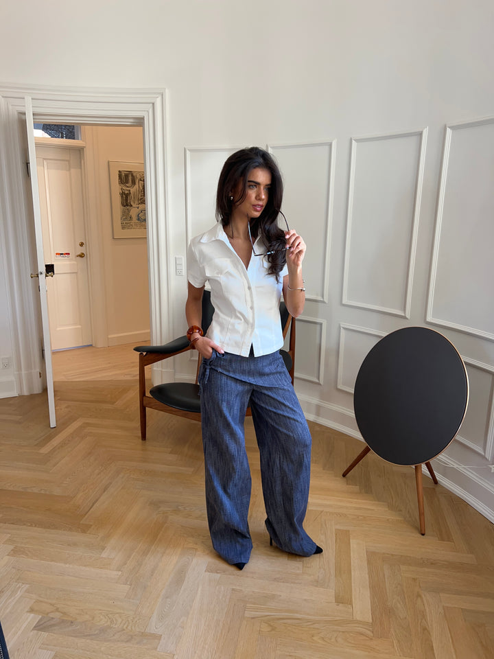 Elara figursyet top - Hvid