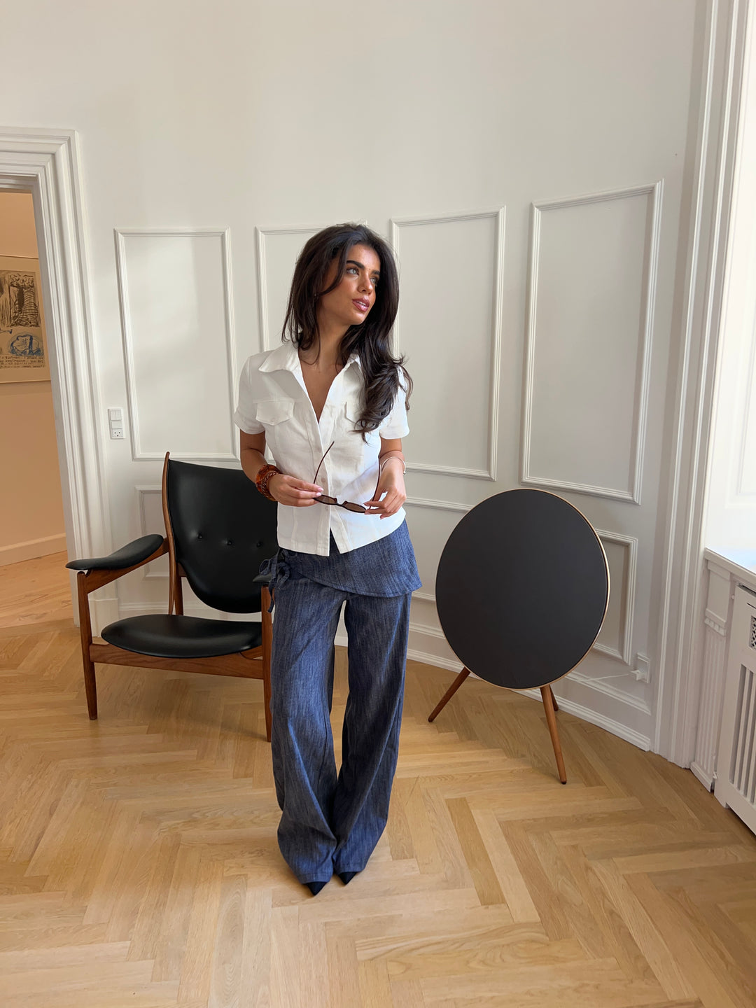 Elara figursyet top - Hvid