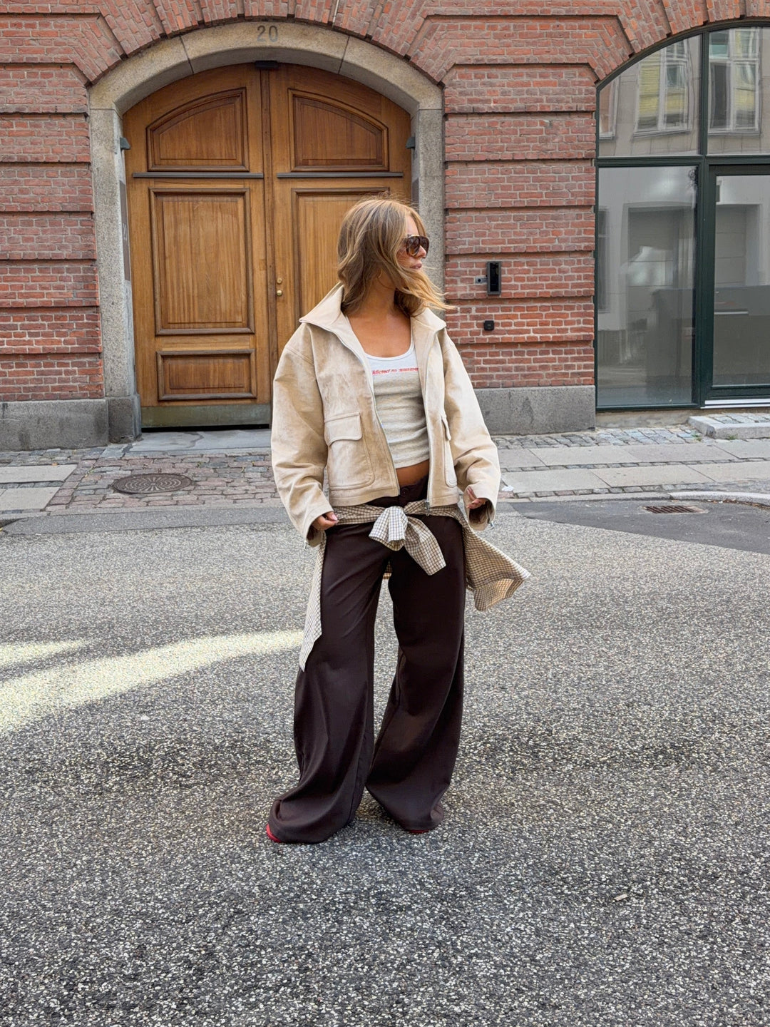 Sia løse suit pant - Mørkebrun