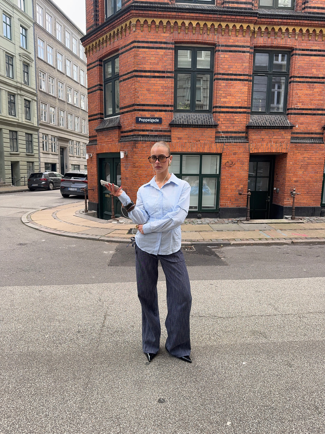 Liana bindedetalje denim jeans - Medium blå