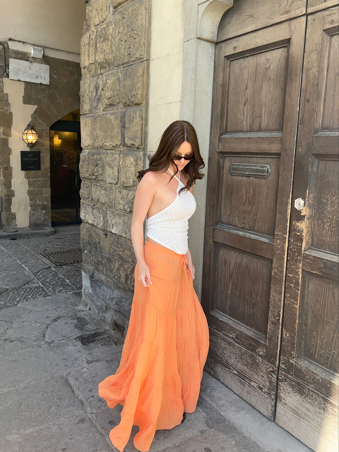 Emilia maxi nederdel - Orange