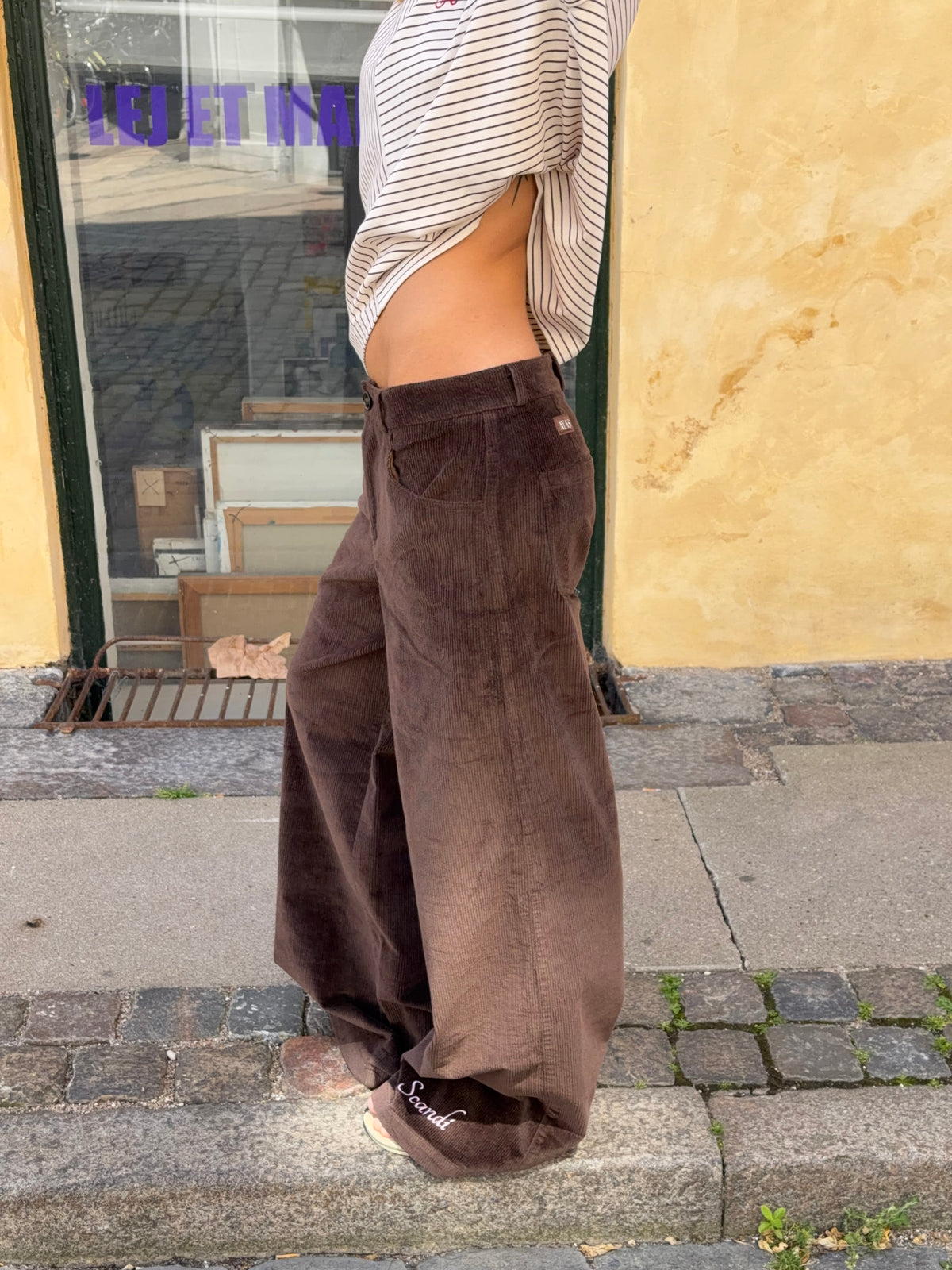 Celina Fløjls Bukser Mørkebrun