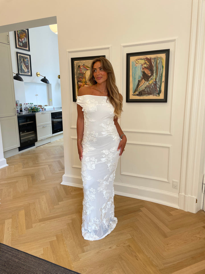 Kivo maxi mesh kjole - Ivory