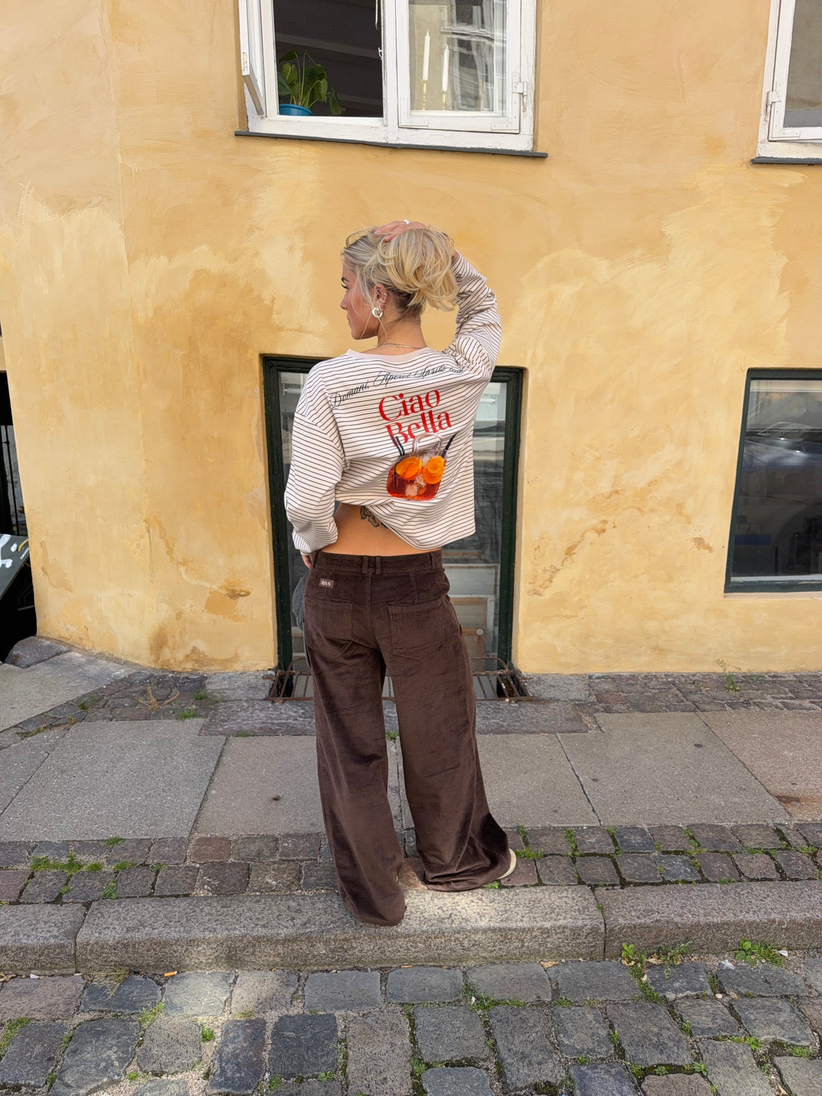 Celina Fløjls Bukser Mørkebrun