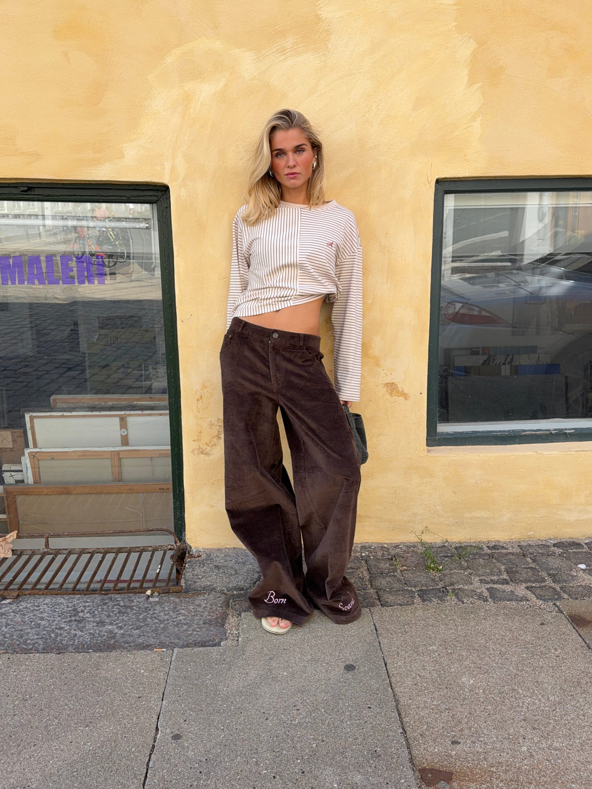 Celina Fløjls Bukser Mørkebrun