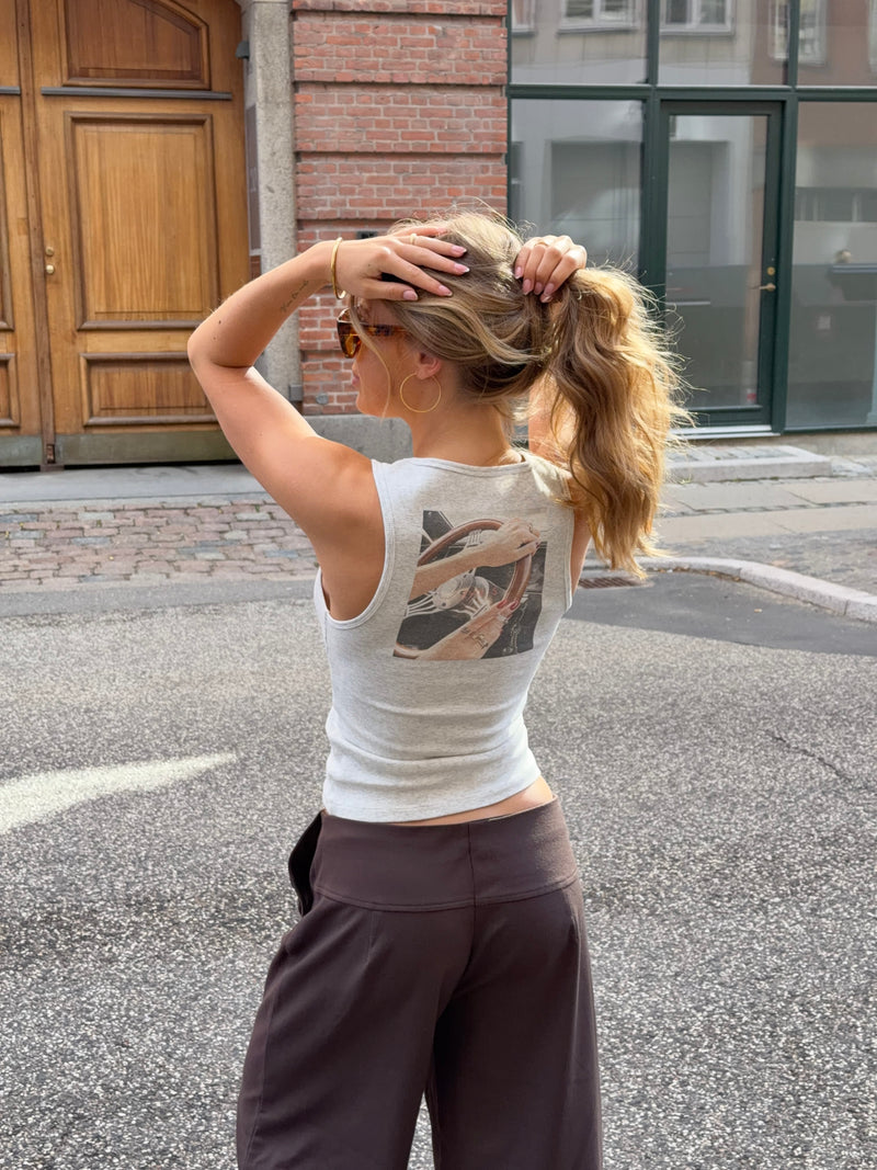 Nala tanktop - Mélange lysegrå