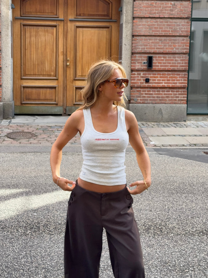 Nala tanktop - Mélange lysegrå