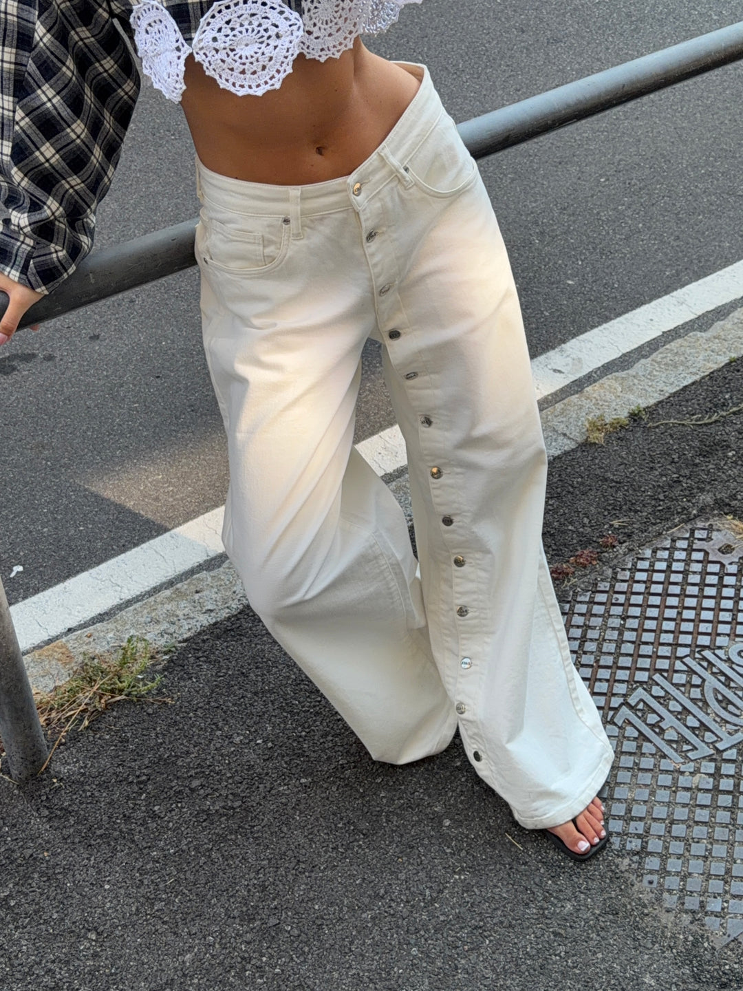 Kelly baggy denim jeans - Hvid