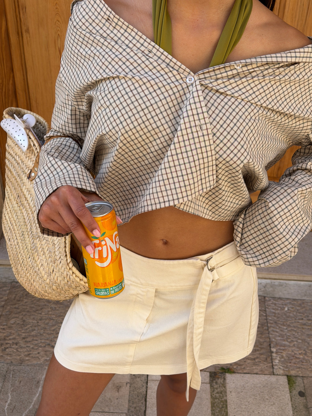 Lulu bindebånd mini skirt - Hvid