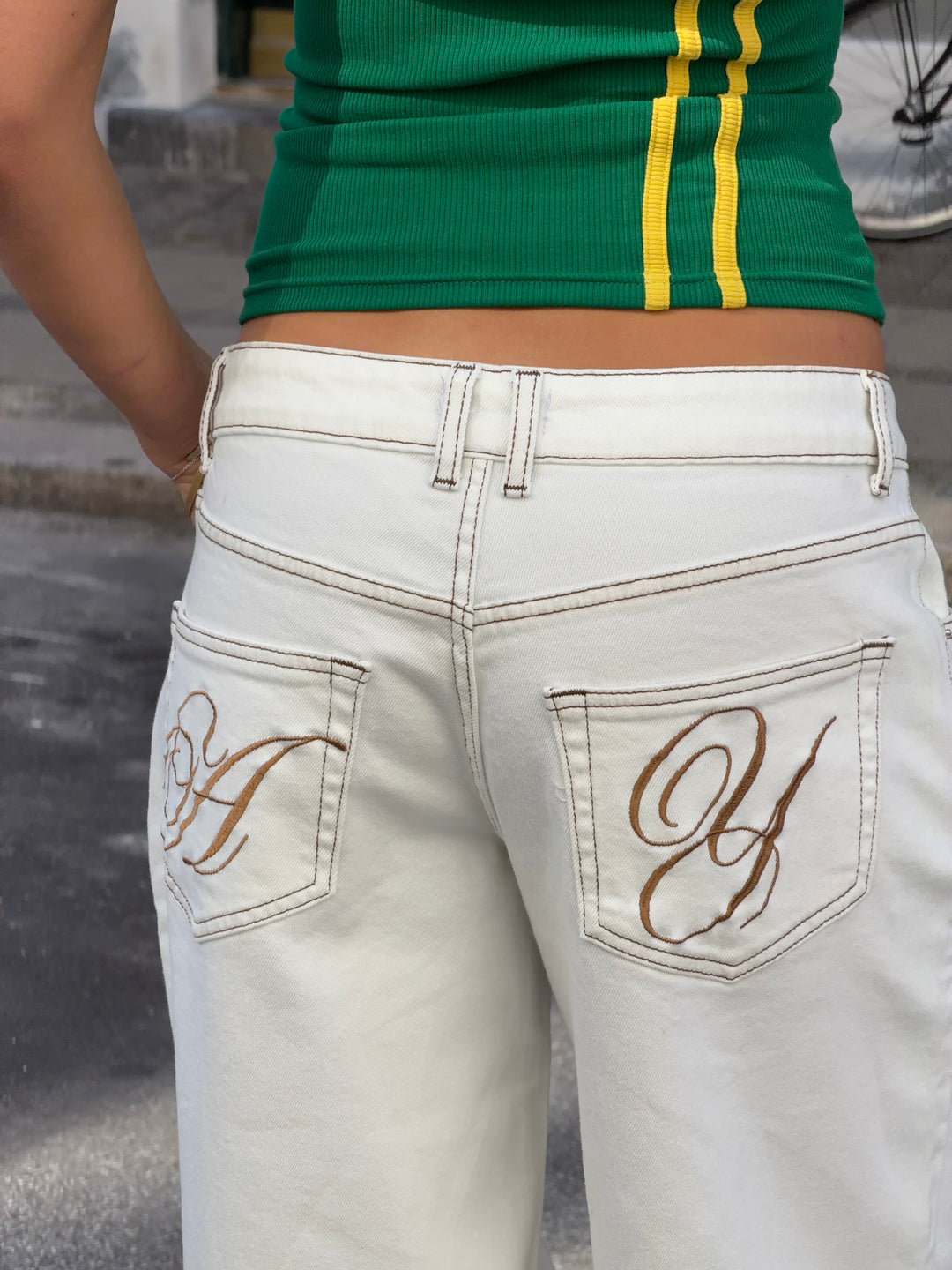 Estrid baggy denim jeans - Hvid
