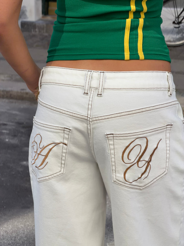 Estrid baggy denim jeans - Hvid