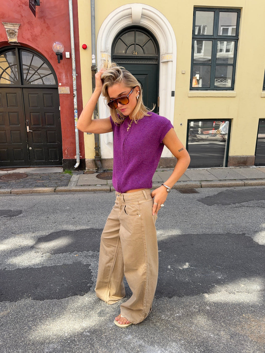Othilie yoke jeans - Brun