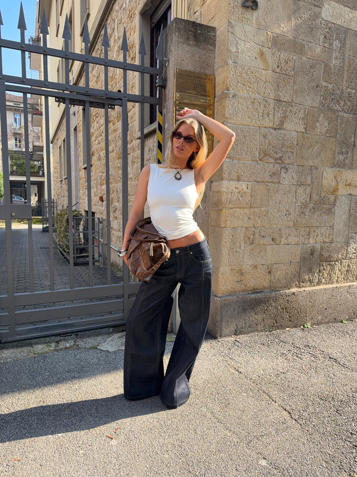 Estrid baggy denim jeans - Mørkeblå