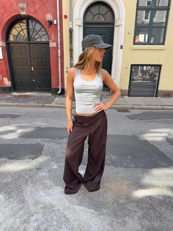 Gia løse bindebånds suit pant - Mørkebrun