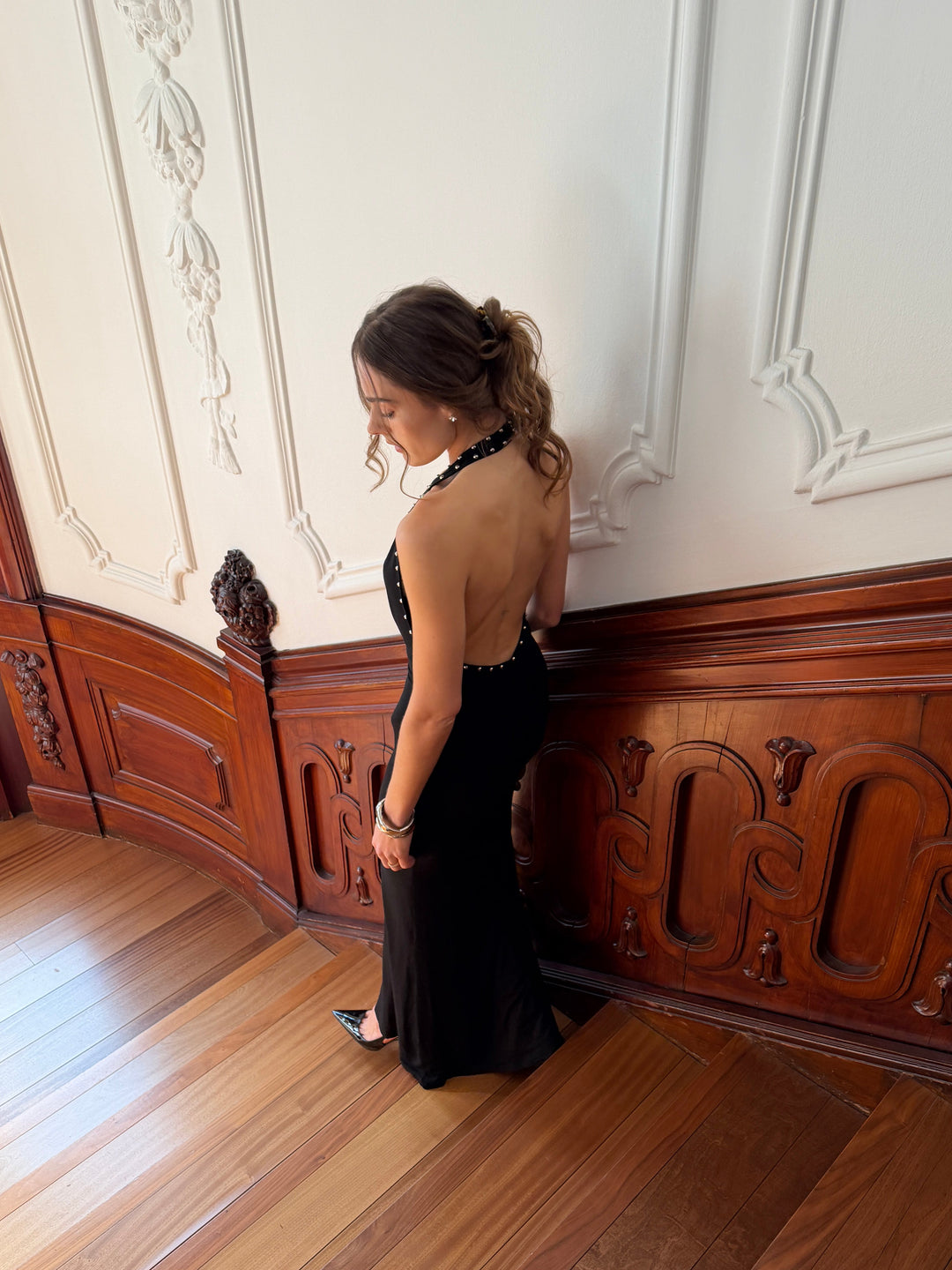 Frigg nitte maxi kjole - Sort