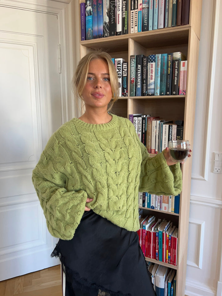 Anora chunky striktrøje - Limegrøn