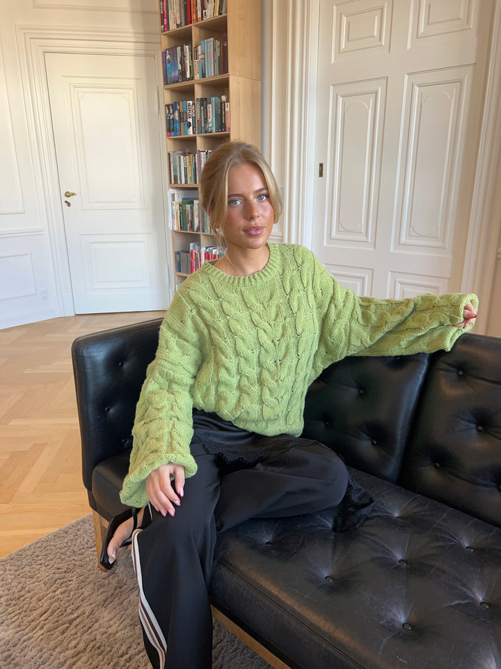 Anora chunky striktrøje - Limegrøn