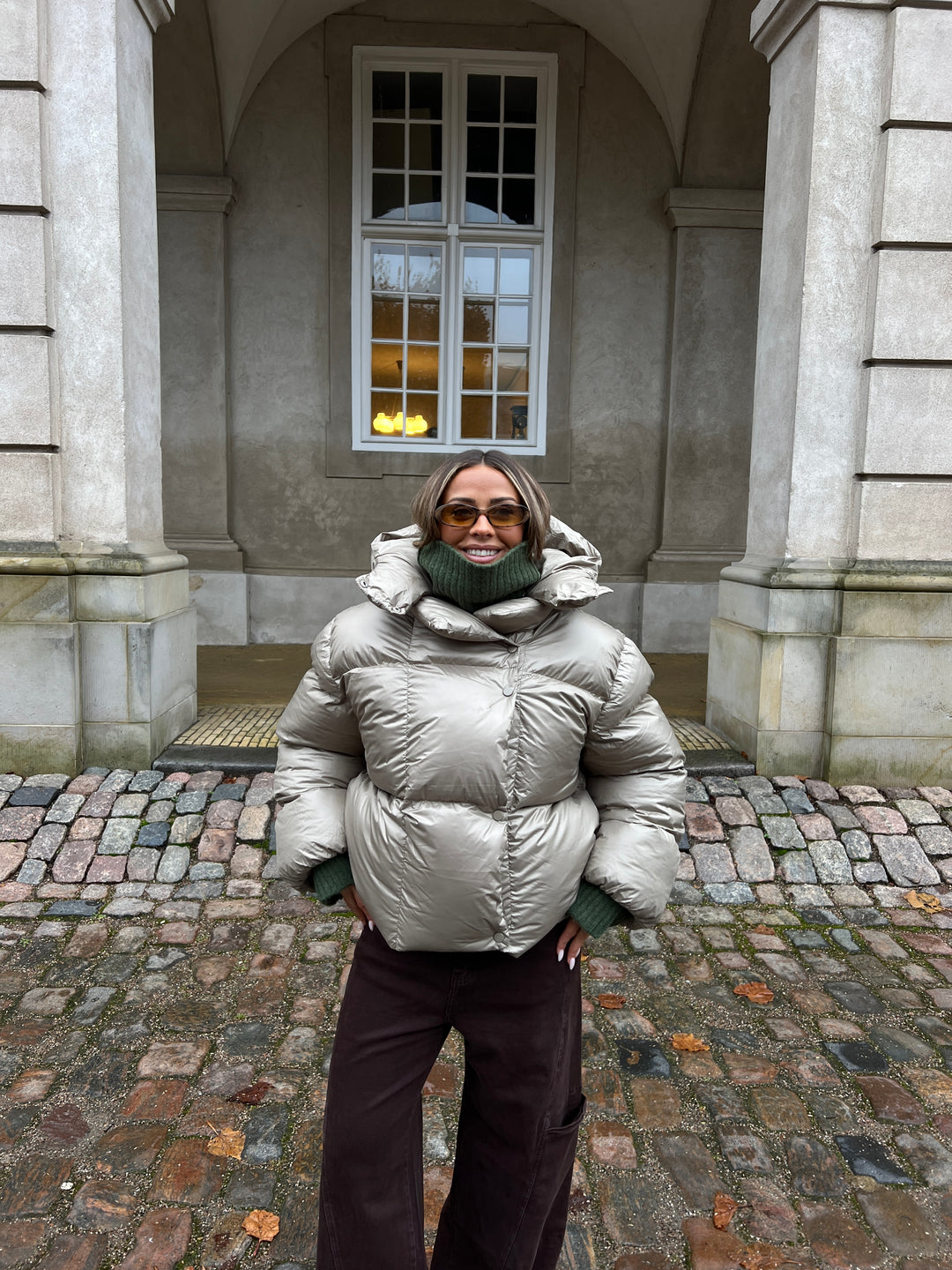 Ellinor puffer jakke - Sage