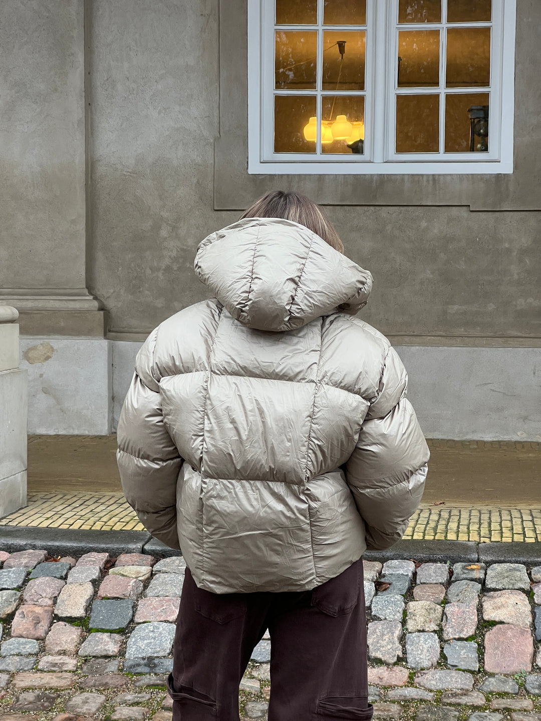 Ellinor puffer jakke - Sage