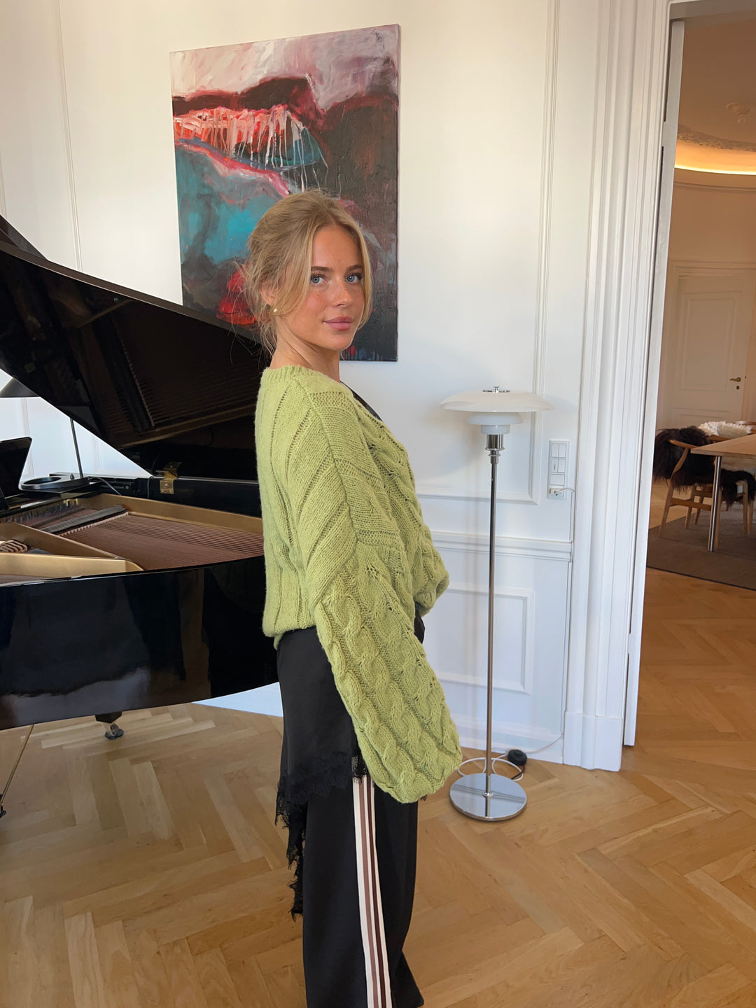 Anora chunky striktrøje - Limegrøn