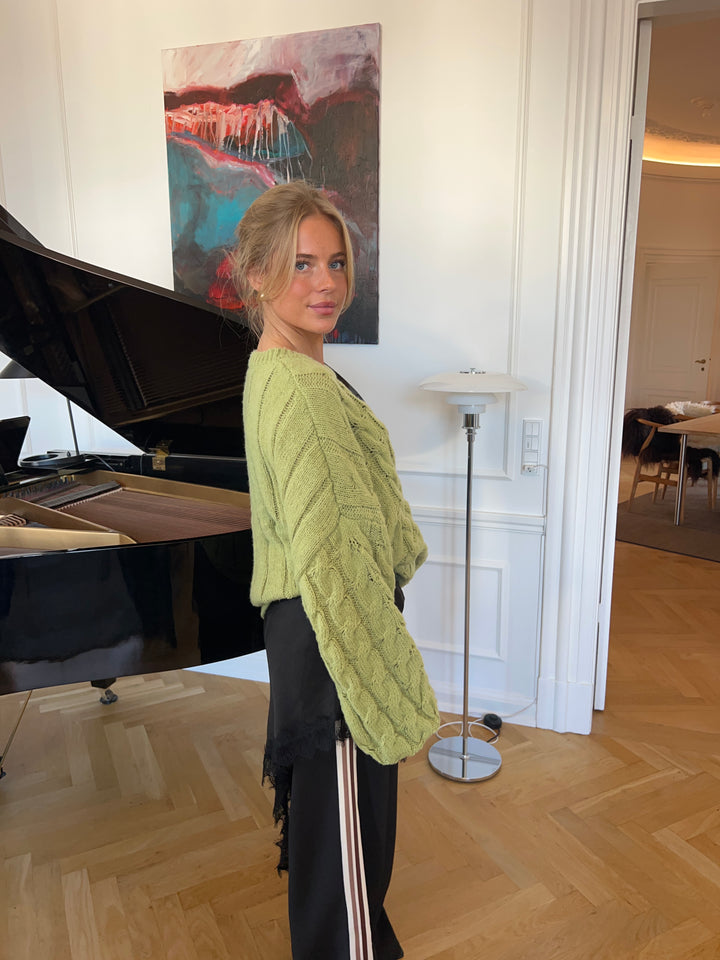 Anora chunky striktrøje - Limegrøn