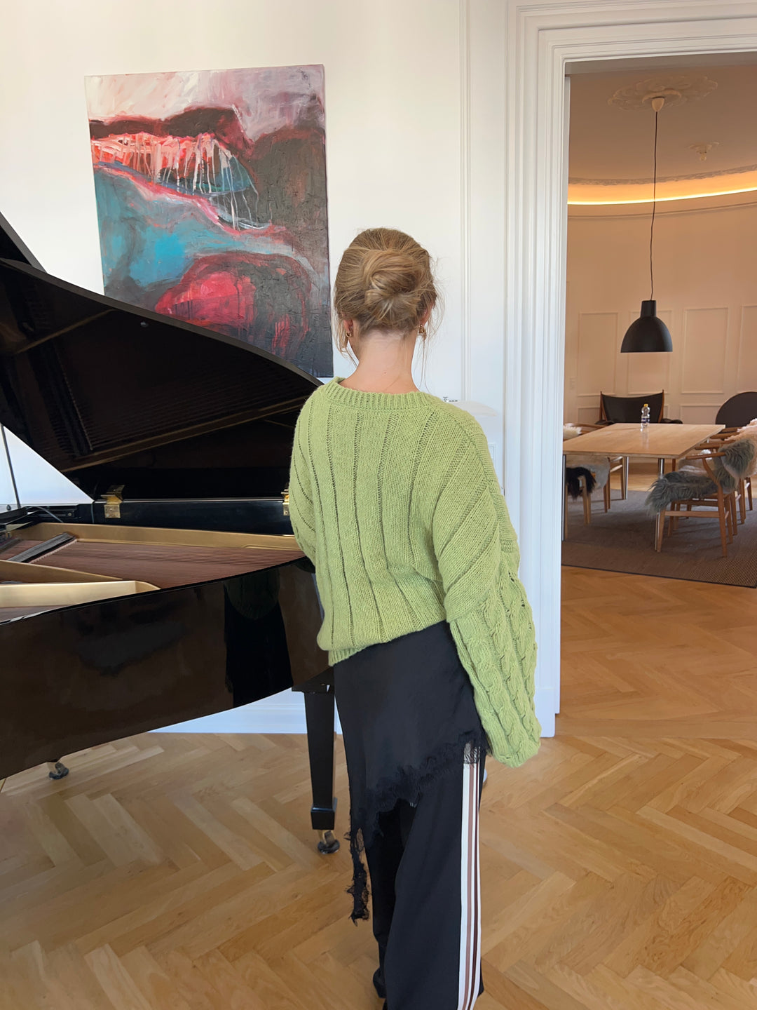 Anora chunky striktrøje - Limegrøn