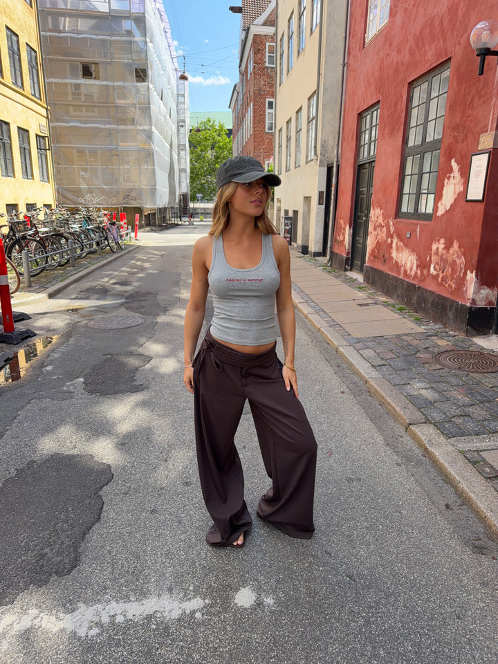 Gia løse bindebånds suit pant - Mørkebrun