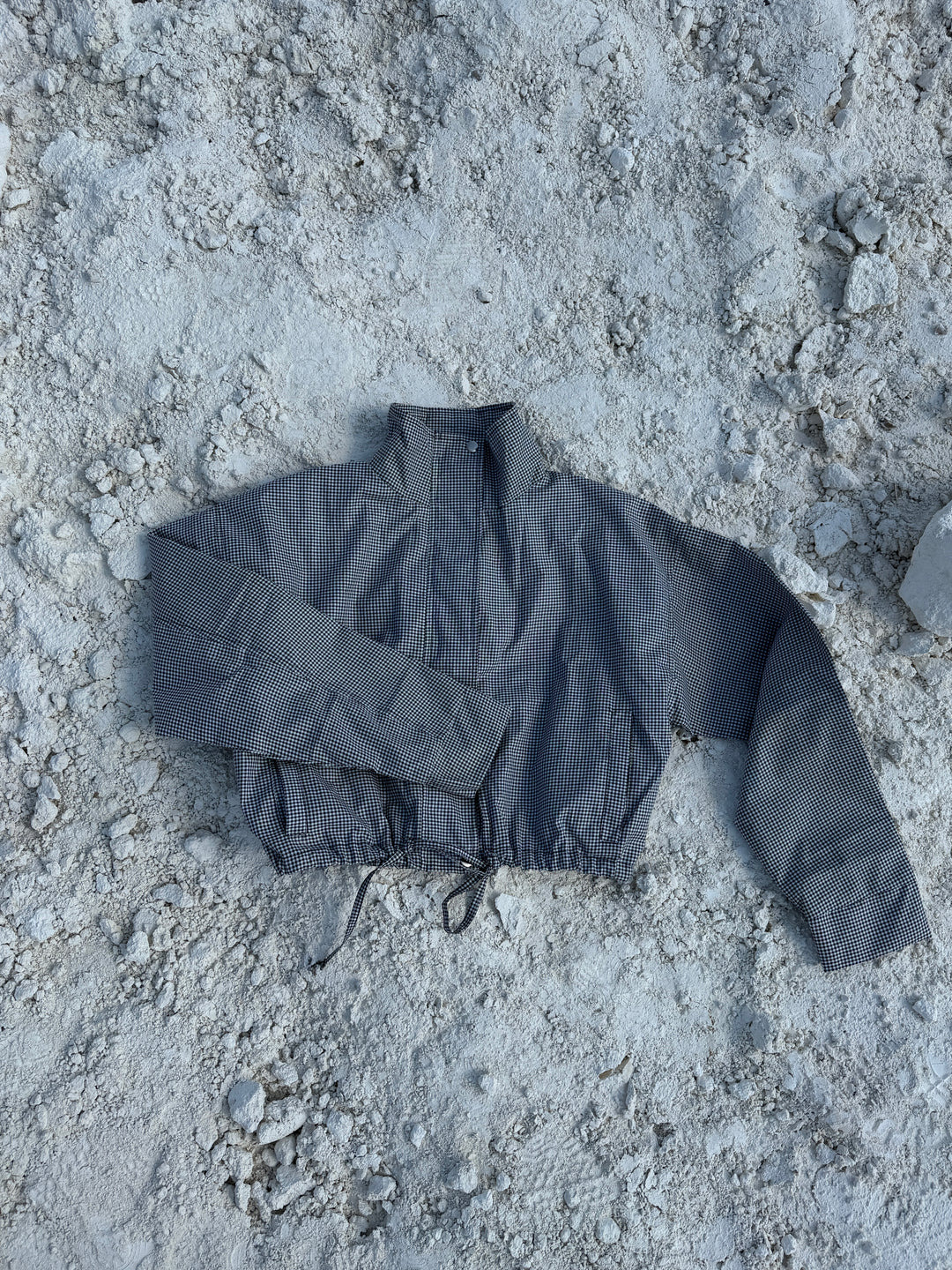Lava ternet funnel neck bomber jakke - Sort/hvid