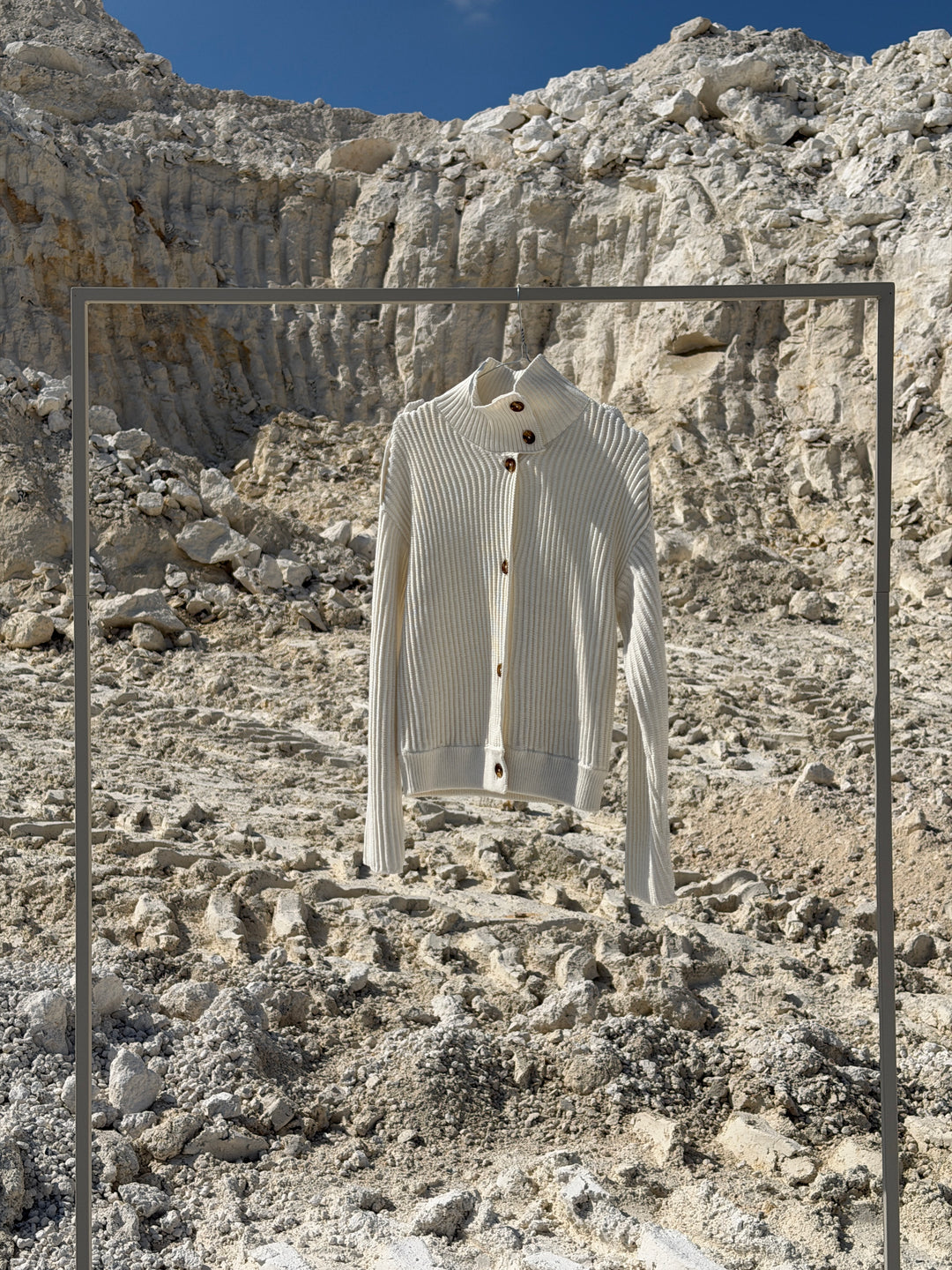 Solveig neck neck strik - Cremehvid