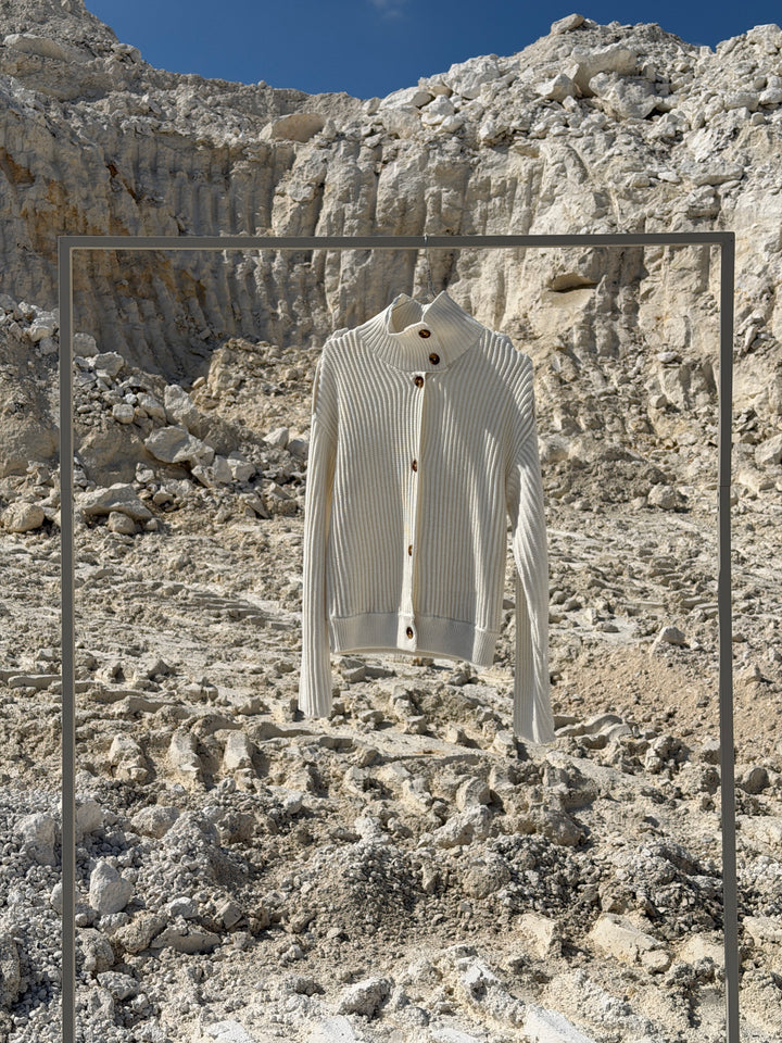 Solveig neck neck strik - Cremehvid