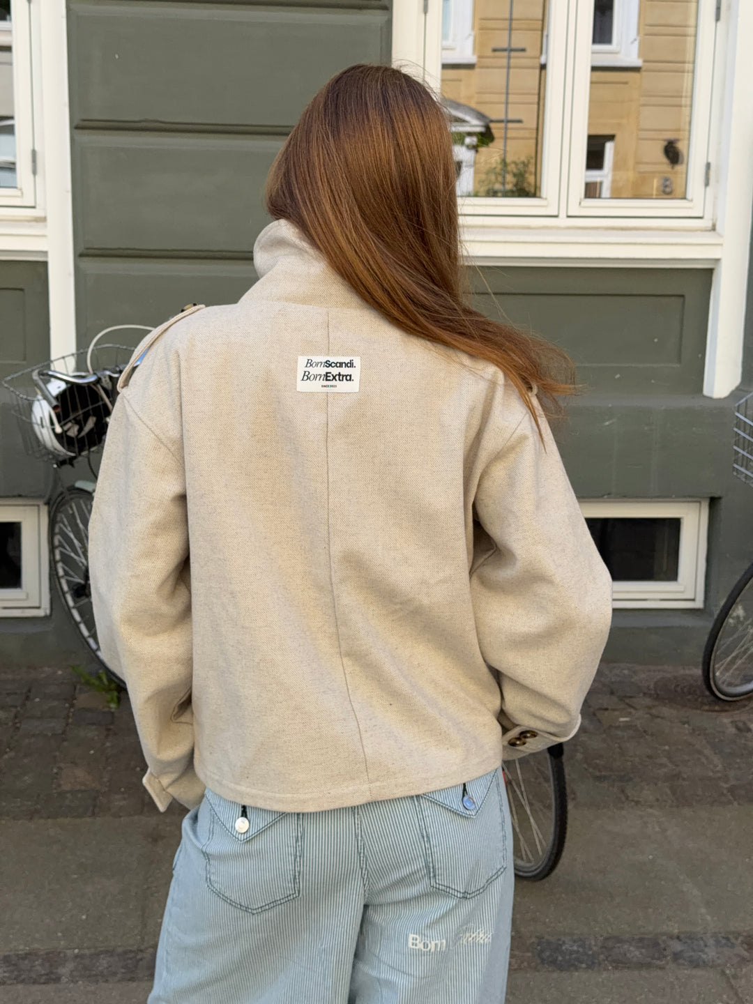 Cleo funnel neck trenchcoat jakke - Lysegrå
