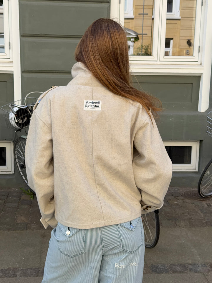 Cleo funnel neck trenchcoat jakke - Lysegrå