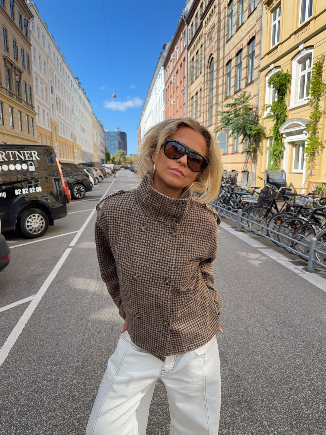 Cleo funnel neck trenchcoat jakke - Ternet brun