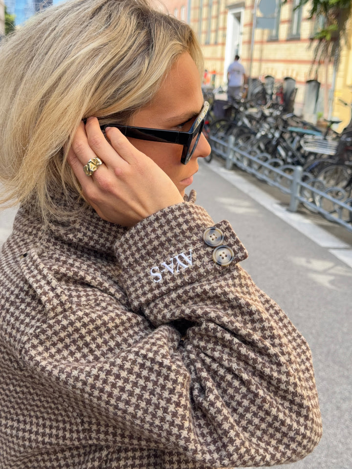 Cleo funnel neck trenchcoat jakke - Ternet brun